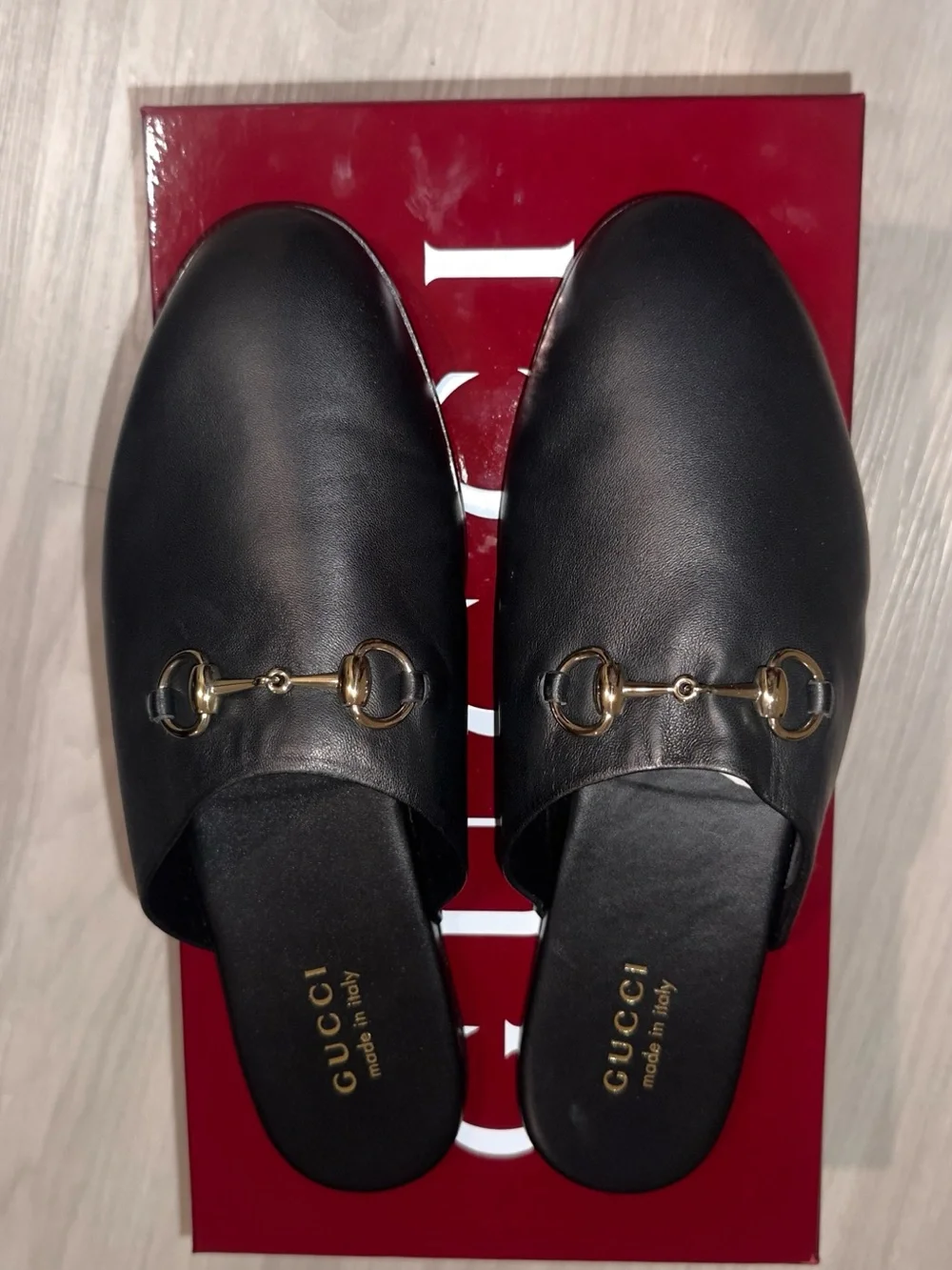 Gucci Black Leather Mule with Horsebit